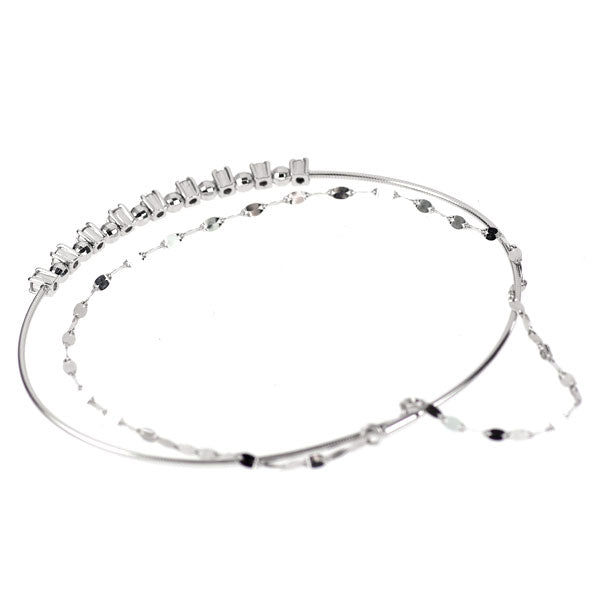 K18WG ダイヤモンド ブレスレット 0.30ct ２連