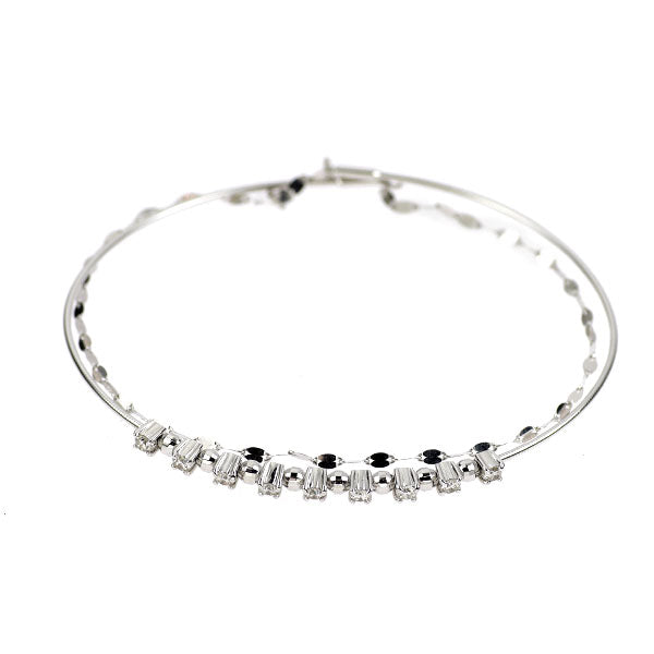 K18WG ダイヤモンド ブレスレット 0.30ct ２連