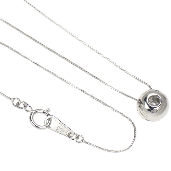 K18WG ダイヤモンド ペンダントネックレス 0.30ct フラワー