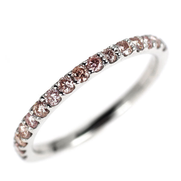 K18WG 天然ピンク ダイヤモンド リング 0.40ct ハーフエタニティ