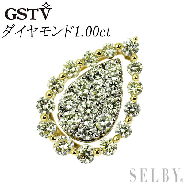 GSTV K18YG/Pt950 ダイヤモンド ペンダントトップ 1.00ct 3way