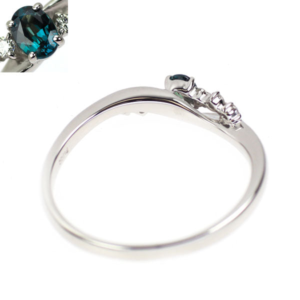 希少 Pt900 アレキサンドライト ダイヤモンド リング 0.14ct D0.07ct