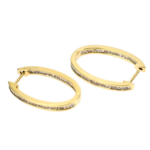 GSTV K18フープピアス GSTV K18YG/WGクリスタルカットフープピアス2点セット縦：約19.0mm横