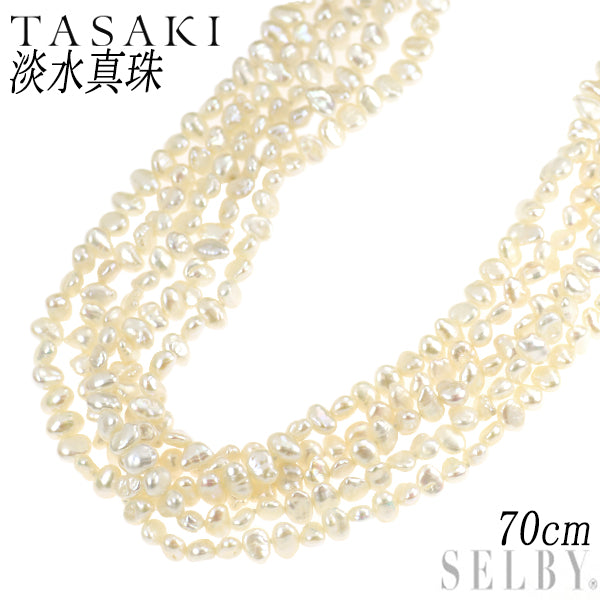 田崎真珠 SV 淡水 真珠/パール ネックレス 5連 ロング 70cm