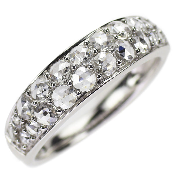 K18WG ローズカット ダイヤモンド リング 0.50ct パヴェ
