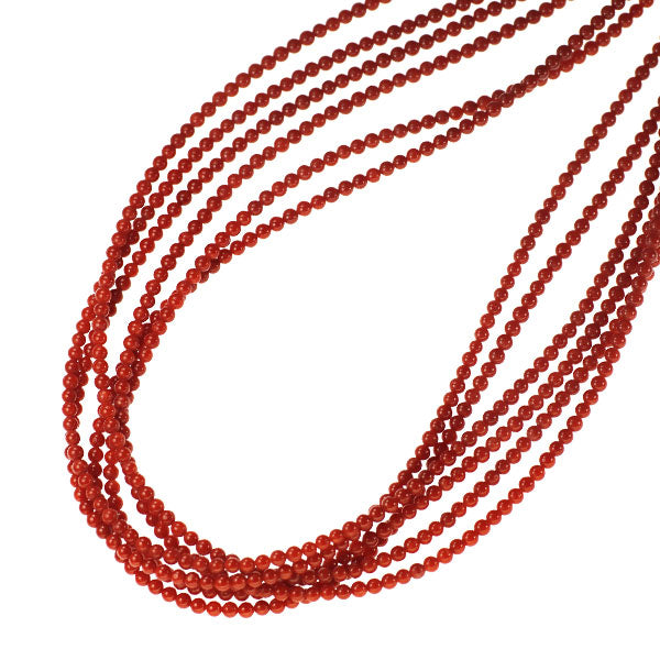 K18YG 珊瑚 ネックレス 径約 2.8mm 6連