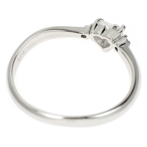 Pt900 ハートシェイプ ダイヤモンド 天然ピンクダイヤ リング 0.319ct PD0.02ct