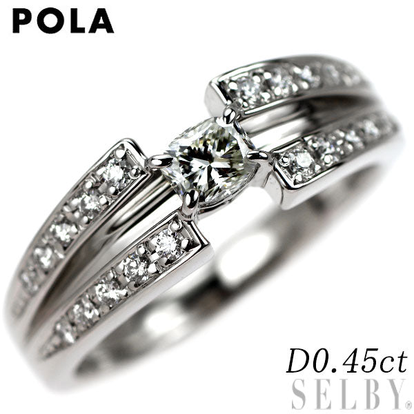 ポーラ Pt900 バレルシェイプ/ラウンド ダイヤモンド リング 0.45ct