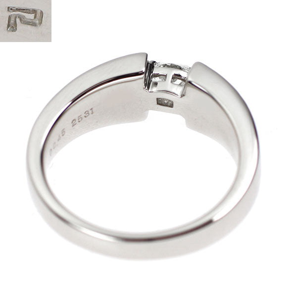ポーラ Pt900 バレルシェイプ/ラウンド ダイヤモンド リング 0.45ct