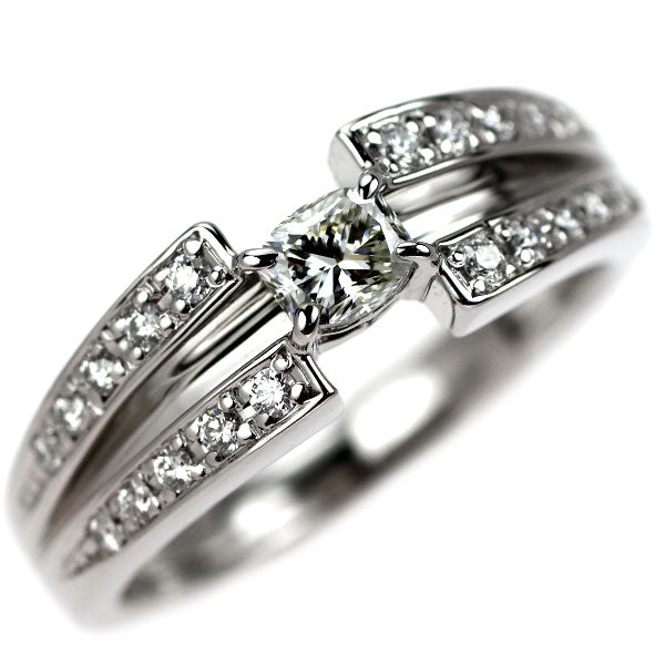ポーラ Pt900 バレルシェイプ/ラウンド ダイヤモンド リング 0.45ct