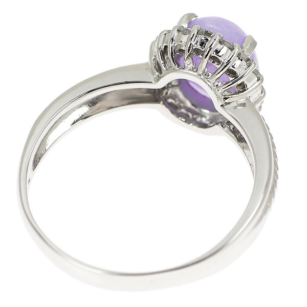 Pt900 ラベンダー 翡翠 ダイヤモンド リング 3.00ct D0.37ct