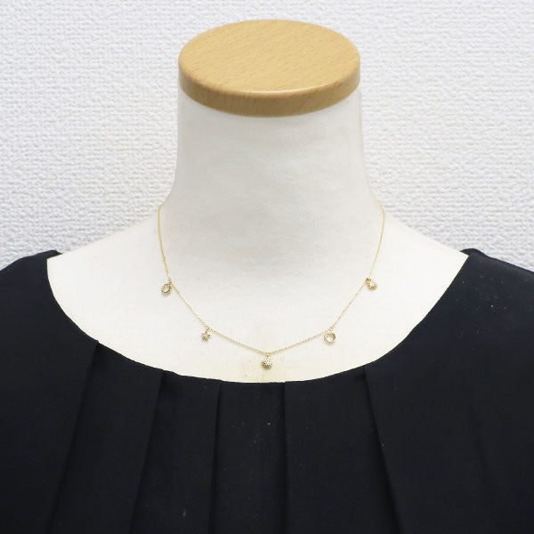 スタージュエリー K18YG ダイヤモンド ネックレス 0.04ct MOON＆SUN