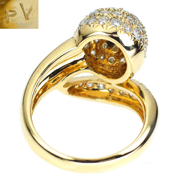 ポンテヴェキオ K18YG ダイヤモンド リング 1.65ct パヴェ