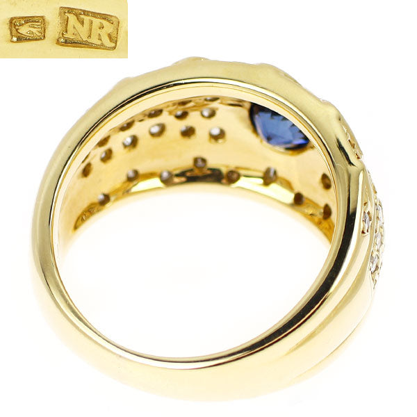 ニナリッチ/セイコー K18YG サファイア ダイヤモンド リング 0.68ct D0.49ct