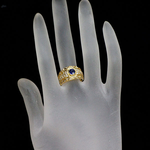 ニナリッチ/セイコー K18YG サファイア ダイヤモンド リング 0.68ct D0.49ct