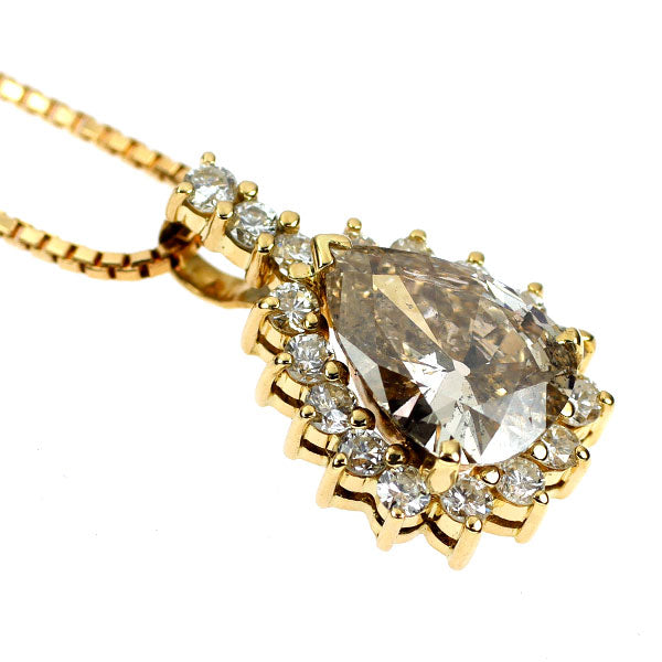 K18YG ダイヤモンド ペンダントネックレス 1.642ct D0.51ct