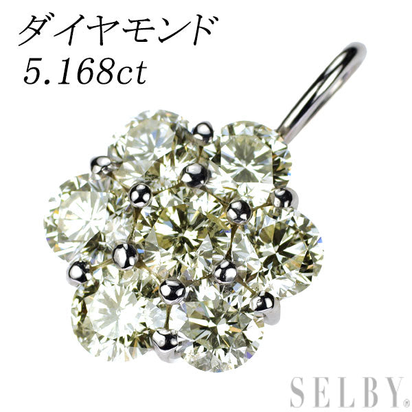Pt900 ダイヤモンド ペンダントトップ 5.168ct フラワー