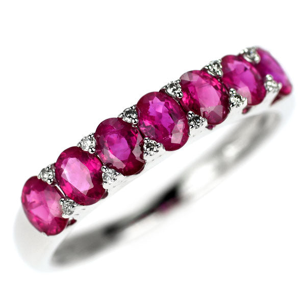K18WG ルビー ダイヤモンド リング 1.20ct D0.04ct