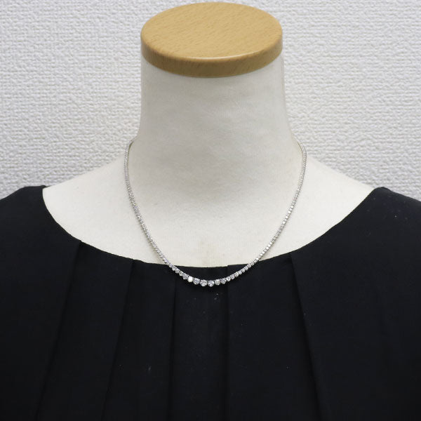 K18WG ダイヤモンド ネックレス 5.06ct テニス — セルビーオンラインストア