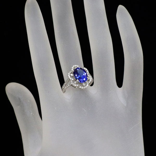 Pt950 タンザナイト ダイヤモンド リング 2.70ct D0.54ct