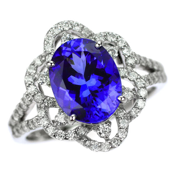Pt950 タンザナイト ダイヤモンド リング 2.70ct D0.54ct