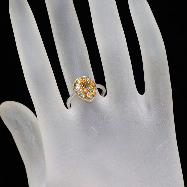 K18YG/WG 天然カラーダイヤモンド リング 0.88ct