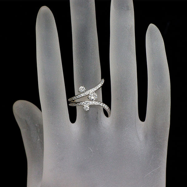 Pt900 H&Cダイヤモンド リング 0.408ct D0.32ct