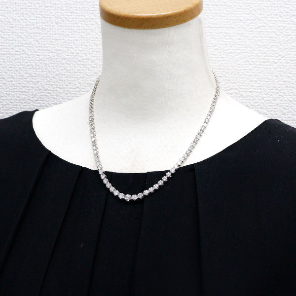 Pt900 ダイヤモンド テニス ネックレス 10.00ct 《セルビー銀座店》【中古】
