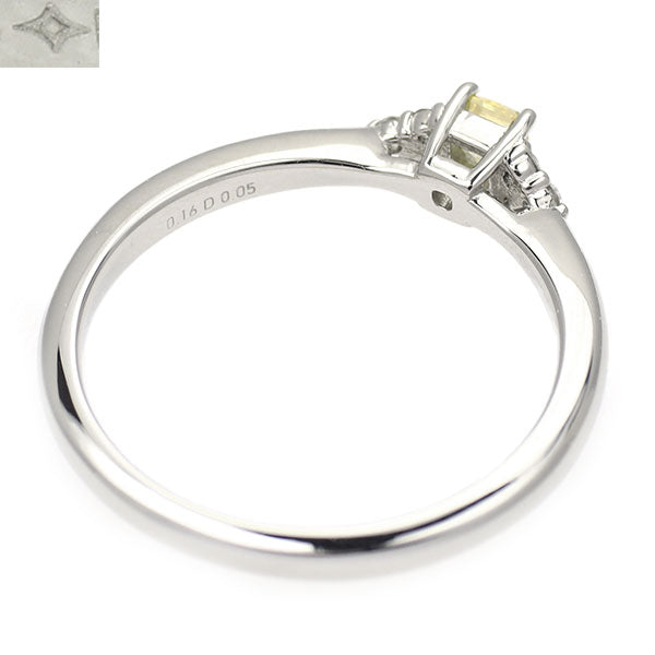 GSTV Pt950 天然イエローダイヤモンド リング 0.16ct D0.05ct