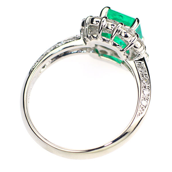 Pt900 エメラルド ダイヤモンド リング 1.27ct D0.67ct