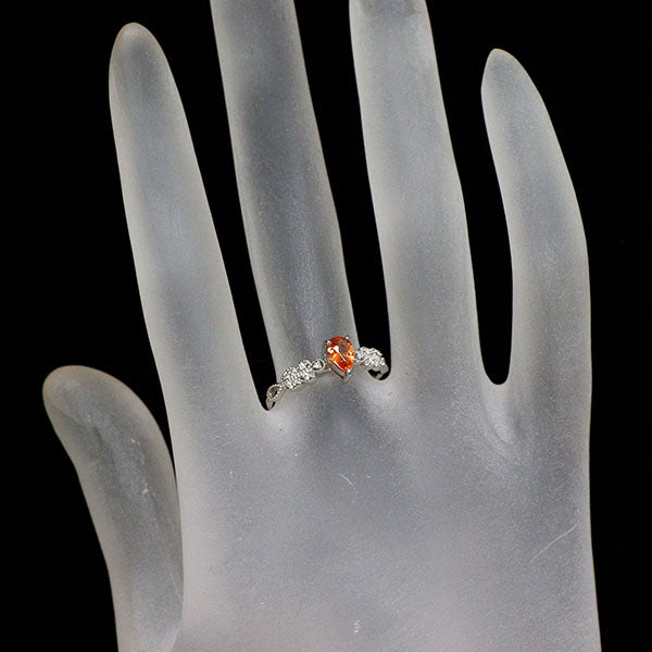 新品 希少 Pt950 パキスタン産トリプライト ダイヤモンド リング 0.40ct D0.04ct 【エスコレ】