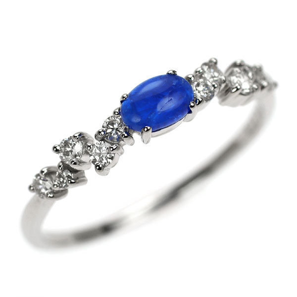 新品 希少 Pt950 オーバルカボション アウイナイト ダイヤモンド リング 0.17ct D0.15ct【エスコレ】
