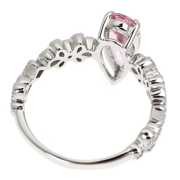 新品 希少 Pt950 ブラジル産ピンクインペリアル トパーズ ダイヤモンド リング 1.21ct D0.05ct 【エスコレ】
