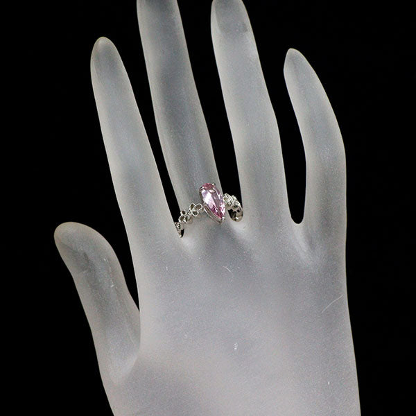 新品 希少 Pt950 ブラジル産ピンクインペリアル トパーズ ダイヤモンド リング 1.21ct D0.05ct 【エスコレ】