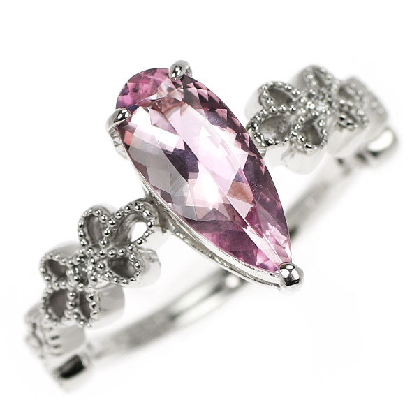 新品 希少 Pt950 ブラジル産ピンクインペリアル トパーズ ダイヤモンド リング 1.21ct D0.05ct 【エスコレ】