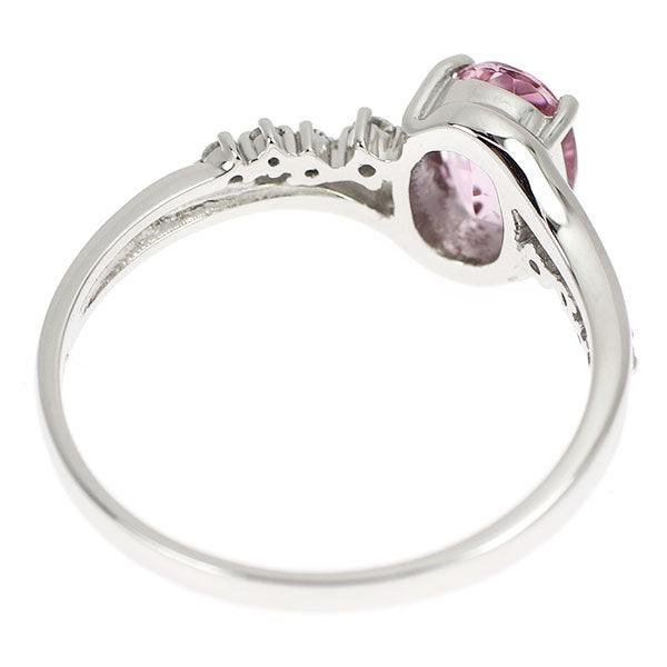 新品 Pt950 ブラジル産 インペリアルトパーズ ダイヤモンド リング 0.96ct D0.08ct【エスコレ】