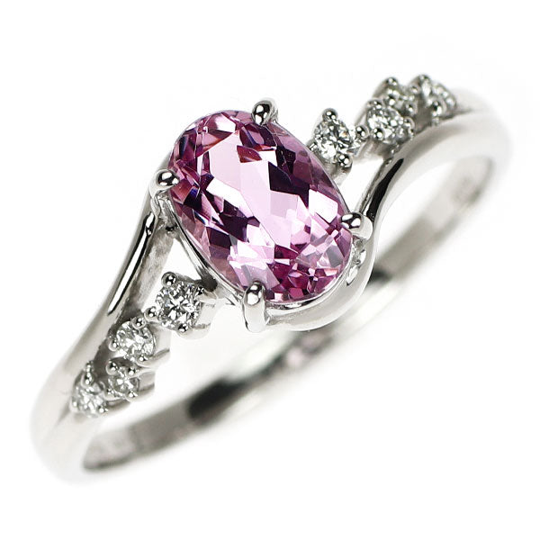 新品 Pt950 ブラジル産 インペリアルトパーズ ダイヤモンド リング 0.96ct D0.08ct【エスコレ】