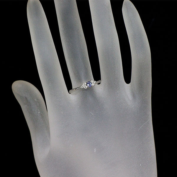 新品 希少 Pt950 アメリカ サンベニト産 ベニトアイト ダイヤモンド リング 0.112ct D0.03ct【エスコレ】