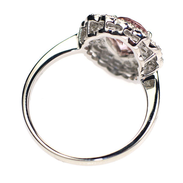 新品 Pt950 ブラジル産ピンクインペリアルトパーズ ダイヤモンド リング 1.23ct D0.49ct 【エスコレ】