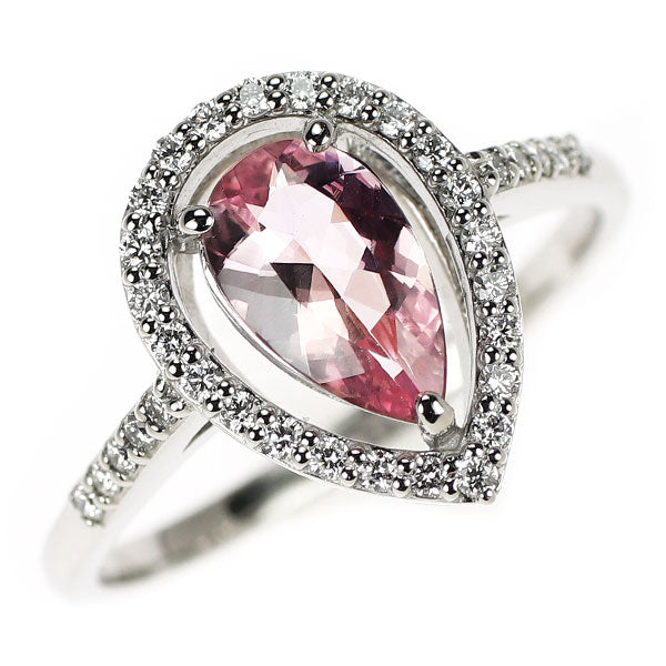 新品 Pt950 ブラジル産ピンクインペリアルトパーズ ダイヤモンド リング 0.88ct D0.19ct【エスコレ】
