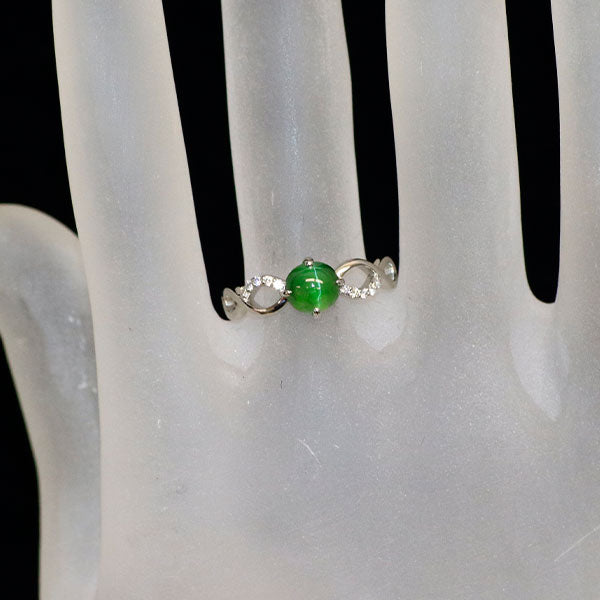 新品 Pt950 タンザニア産 コーネルピン キャッツアイ ダイヤモンド リング 1.043ct D0.06ct レアストーン【エスコレ】