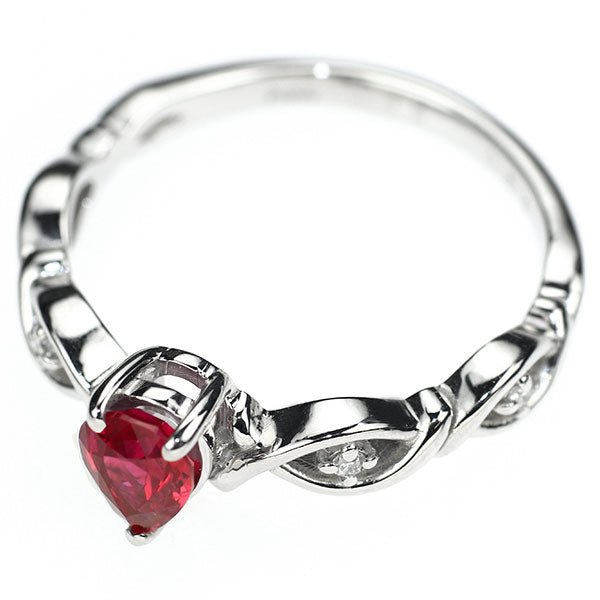 新品 Pt950 ピジョンブラッドルビー ダイヤモンド リング 0.58ct D0.03ct 【エスコレ】