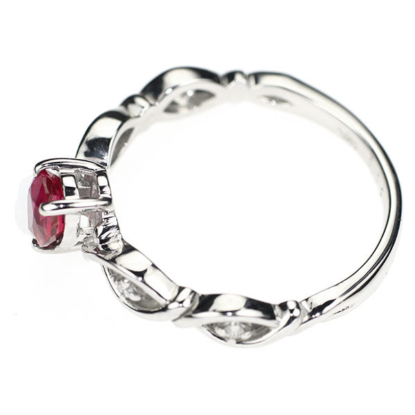 新品 Pt950 ピジョンブラッドルビー ダイヤモンド リング 0.58ct D0.03ct 【エスコレ】