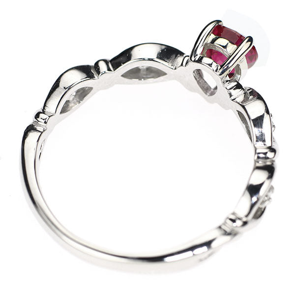 新品 Pt950 ピジョンブラッドルビー ダイヤモンド リング 0.58ct D0.03ct 【エスコレ】