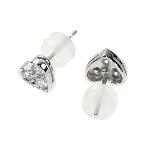 K18WG ダイヤモンド ピアス 0.30ct ハート