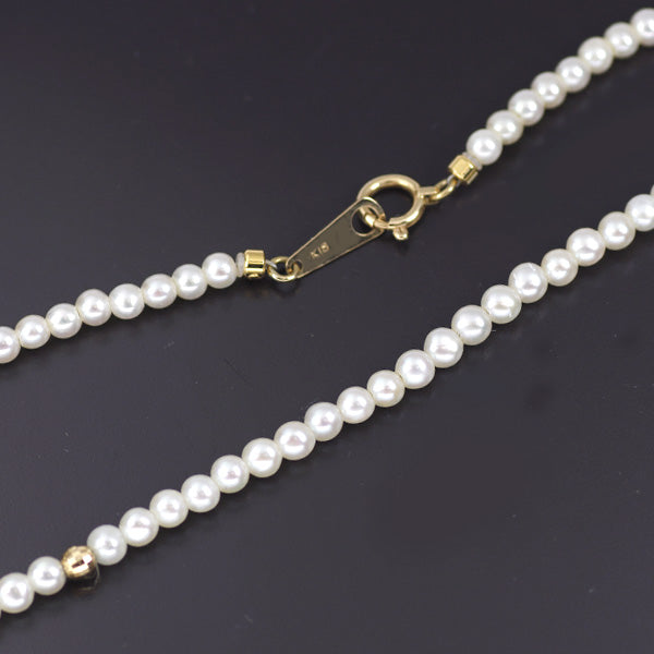 K18YG アコヤベビーパール ネックレス 径約2.8-3.3mm 69cm