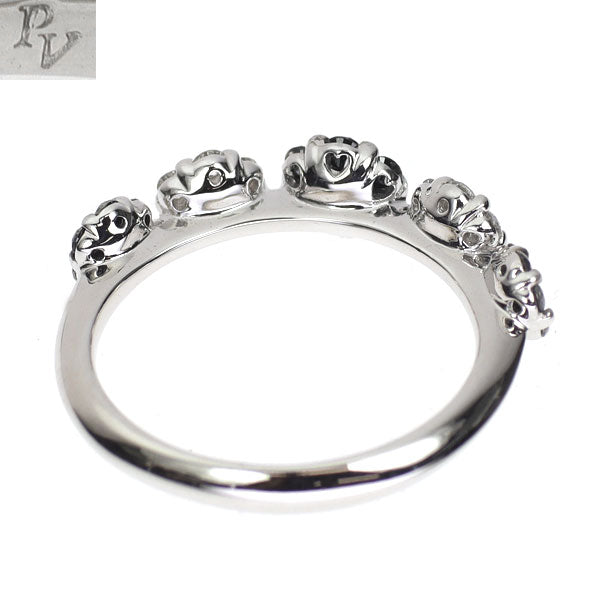 ポンテヴェキオ K18WG ブラックダイヤモンド リング 0.25ct D0.20ct フラワー