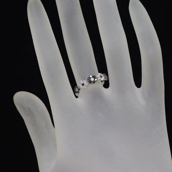 ポンテヴェキオ K18WG ブラックダイヤモンド リング 0.25ct D0.20ct フラワー