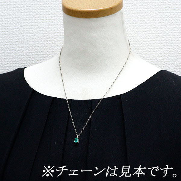 K18WG エメラルド ダイヤモンド ペンダントトップ 0.70ct D0.04ct