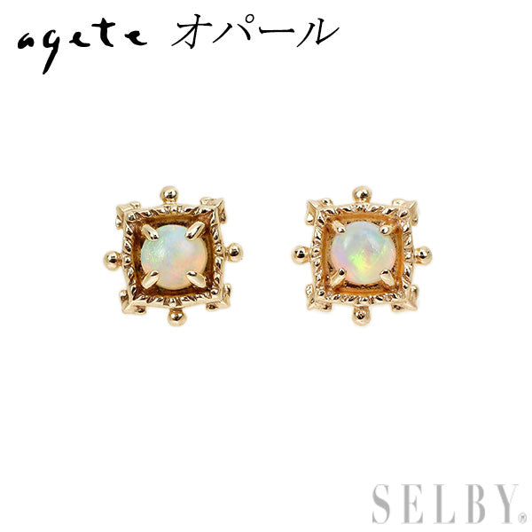 アガット/agete K10PG オパール ピアス